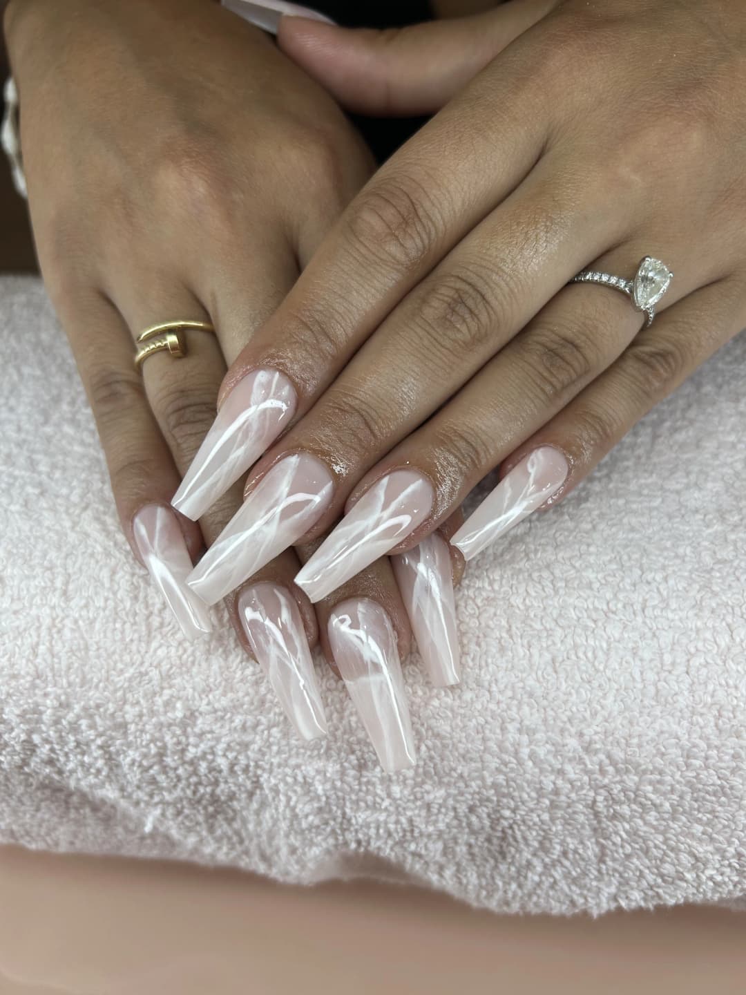 Extensions ballerine effet marbre
